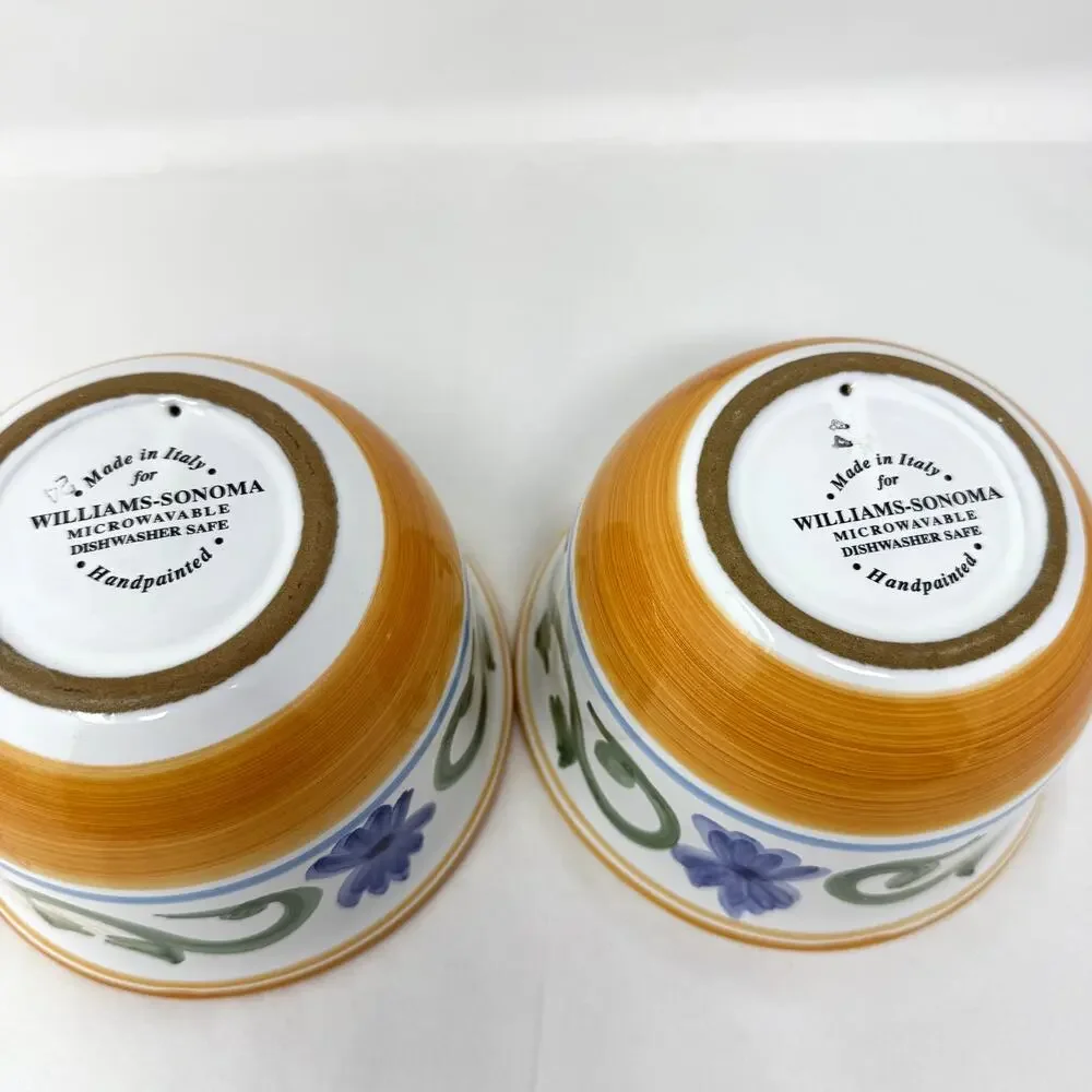 Williams Sonoma Marisol #24 #44 Hand Painted Italy Bowls Set of 2 Rare